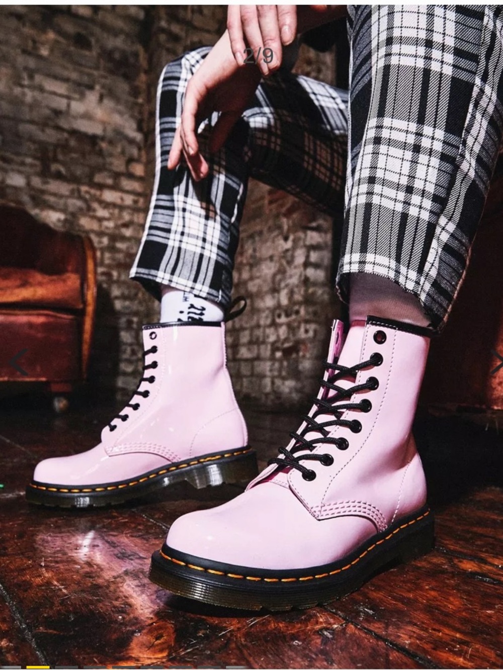 Dr. Martens 1460 Pale Pink Patent Leather Lace Up Boots